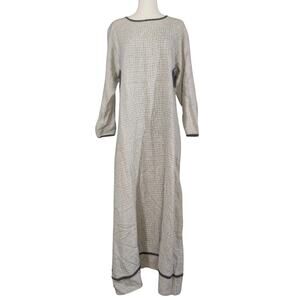 American VNTG ALY WEAR Grid Oversized Straight Maxi Dress Lagenlook Minimalist